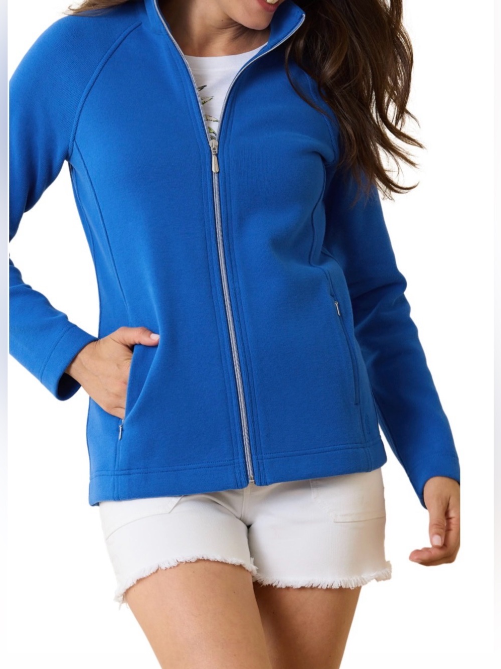 NWT TOMMY BAHAMA Aruba Full-Zip - Cobalt Sea Blue Women’s Large